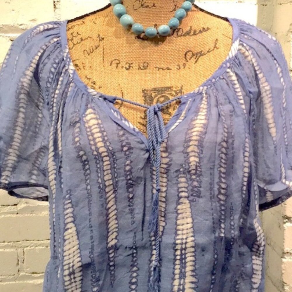 Grand & Greene Tie-Dye Short Sleeve Boho Top - Picture 3 of 8